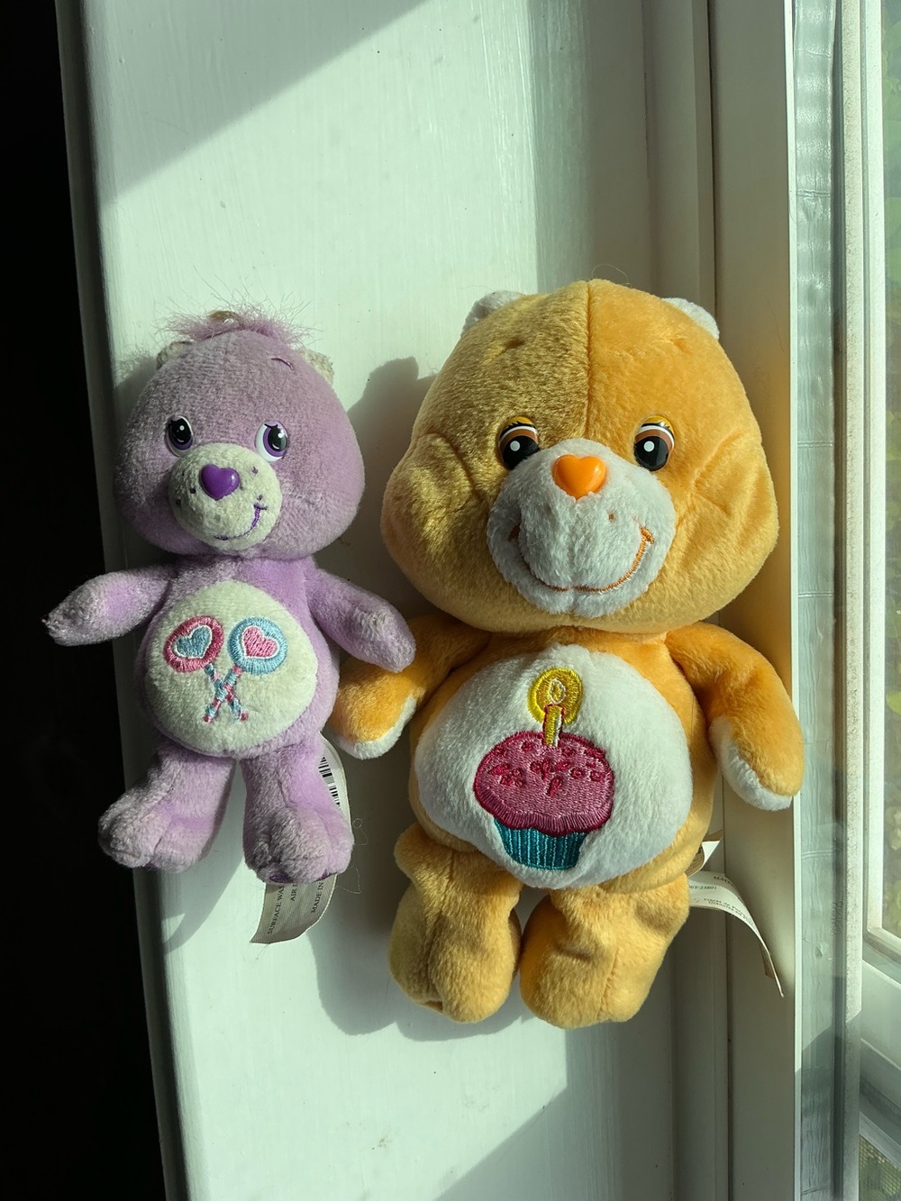 Care Bears Purple & Yellow Plush Pair with Embroidered Tummies